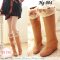 [พร้อมส่ง 36] [Boots] [Hg-004] รองเท้าบูทยาวสีน้ำตาล บูทยาวกำมะหยี่เสริมส้น ขอบเฟอร์สีครีมน่ารัก ใส่แล้วขาเรียวกันหนาวได้ด้วยค่ะ