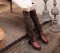  [[พร้อมส่ง 38]] [PH-013] Prince Home++รองเท้าบู๊ท++รองเท้าบู๊ทยาวผ้าหนังกำมะหยีสีน้ำตาลเข้ม หัวมนค่ะ