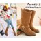  [[พร้อมส่ง 36,37,38,39]] [Boots] [Pm-080-1] Pangmama รองเท้าบู๊ทสีน้ำตาลกำมะหยี่ บุขนกันหนาวด้านใน สไตล์สวยค่ะ