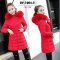 [พร้อมส่ง M,L,XL,2XL,3XL] [Ov-1004-2] Down Jackets เสื้อโค้ทขนเป็ดสีแดง ผ้าฝ้ายร่มซับขนเป็ดกันหนาวใส่ลุยหิมะ พร้อมขนเฟอร์ถอดได้ 