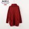  [พร้อมส่ง F] [Knit] [Ro-061-2] เดรสไหมพรมยาวคอเต่าสีแดง มีกระเป๋าหน้าสองข้าง ผ้าหนากันหนาว