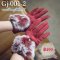  [พร้อมส่ง] [Gj-001-2] ถุงมือกันหนาวสีแดง ผ้ากำมะหยี่ด้านหลังมือ แต่งเฟอร์น่ารัก ทัชสกรีนได้ค่ะ