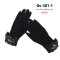 [พร้อมส่ง] [Gv-301-1] ถุงมือกันหนาวสีดำ แต่งโบว์หนัง ปลายข้อมือผ้าลูกไม้ลายสวย
