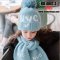 [พร้อมส่ง] [KID-A047-3] ชุดหมวกไหมพรม+ผ้าพันคอยาวกันหนาวเด็กสีฟ้า ลาย NYC ด้านในซับขนกันหนาว (ชุด 2 ชิ้น) (สำหรับ อายุ 3-12 ขวบ)