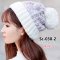[พร้อมส่ง] [Sc-030-2] หมวกไหมพรมผู้หญิงสีขาวลายถัก มีจุกปอมที่หัว ด้านในซับขนกันหนาว ผ้าหนานุ่ม