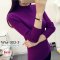  [พร้อมส่ง S,M,L,XL] [Wm-003-5] เสื้อไหมพรมคอกลมสูงสีม่วง แขนยาว ผ้าหนานุ่มใส่กันหนาวดีมาก