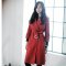  [[PreOrder ]] [SZ-3266] SZ++เสื้อโค้ท++เสื้อโค้ทกันหนาวสีแดงผ้าไหมญี่ปุ่นซับในอย่างดี พร้อมผ้าผูกเอว