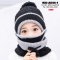 [พร้อมส่ง S,M] [KID-A044-1] หมวกกันหนาวเด็กสีดำ มีผ้าปิดปากพร้อมผ้าพันคอไหมพรมกันหนาวเด็ก ลายเข้าชุดกัน ( สำหรับเด็ก1-12ขวบ)
