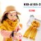 [พร้อมส่ง] [Kid-A105-2] ผ้าพันคอไหมพรมเด็กสีเหลือง ปลายระบายตุ้ม น่ารักค่ะ
