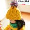 [พร้อมส่ง] [Kid-A108-3] หมวกไหมพรมกันหนาวเด็กสีเหลือง จุกพุหลากสี ผ้าไหมพรมหนานุ่มค่ะ