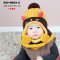 [พร้อมส่ง] [KID-H002-2] หมวกไหมพรมเด็กสีเหลือง มีหูน่ารัก พร้อมผ้าพันคอกันหนาว (เหมาะสำหรับเด็ก แรกเกิด-3 ขวบ)