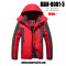 [พร้อมส่ง 4XL,5XL,6XL,7XL,8XL,9XL] [Man-B001-3] Down Jackets BigSize เสื้อโค้ทขนเป็ดกันหนาวสีแดงชายไซด์ใหญ่ ลายแถบตัดสีกัน ด้านในซับขนกันหนาว มีหมวกฮู้ด ซิปด้านหน้า กันน้ำ ใส่กันหนาวติดลบได้อย่างดี