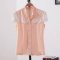  [[พร้อมส่ง]] [เสื้อลูกไม้] [Wu-048] Wu-88208++เสื้อ++เสื้อแขนสั้นแต่งด้วยผ้าลูกไม้สีชมพู