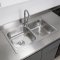 อ่างล้างจานสเตนเลส 2 หลุม แบบฝังเคาน์เตอร์