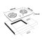 2-burner tempered glass built-in-hob with timer