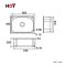 HLS13-201A1 อ่างล้างจานสเตนเลส 1 หลุม ไม่มีที่พักจาน