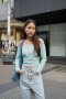 Odile Mint Off-Shoulder Knit Top S15BL02GR