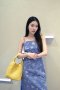 Odile Blue Gingham Bird-Print Slip Dress S24DR03BL