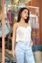 เสื้อสายเดี่ยวสีขาว Odile A14BL04WH