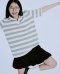 EVVYDAY BANGKOK Delphine Polo Striped Short Sleeve