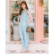 Odile  jumpsuit ( จั้มสูทแขนกุดสีฟ้า ) รุ่น S17DR01BL