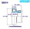 SA211 ตลับลูกปืนตุ๊กตา ( SPHERICAL BALL BEARING INSERTS ) สำหรับเพลาขนาด 55 mm