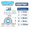 ตลับลูกปืนตุ๊กตาสแตนเลส SSKP001 ขนาดรูเพลา 12 มม. (Stainless Steel Pillow Block Bearing Unit)