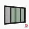 หน้าต่างบานเลื่อนอลูมิเนียมสีดำ winking