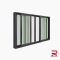หน้าต่างบานเลื่อนอลูมิเนียมสีเทาซาฮาร่า