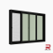 หน้าต่างบานเลื่อนอลูมิเนียมสีดำ winking