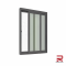 หน้าต่างบานเลื่อนอลูมิเนียมสีเทาซาฮาร่า