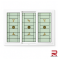 3 UPVC Sliding Windows with Wrought Iron + 2 Layers of Glass