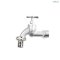 WATER TAP, MAT CHROME PLATED 1/2” AG, 3/4” AG