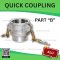 ALU QUICK COUPLING PART "B" SIZE : 1.1/4"BSPT, NPT