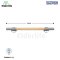 ราวจับกันลื่น แบบตรง ยาว 60 ซม. สแตนเลสผสมไม้บีช รุ่น BHW-010