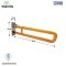 ราวจับกันลื่น ตัว U สแตนเลสหุ้มพลาสติก สีส้ม พับขึ้นลงได้ รุ่น BH-011