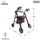 Rollator รถเข็นช่วยพยุงเดิน มีกระเป๋า พับได้ รุ่น HT-004
