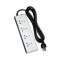 3-pin 4-socket power strip white Slim Design