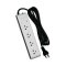 3-pin 4-socket power strip white Slim Design