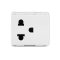 3 Pin Euro-American Socket (White Color) Deco Series