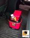LEOMAX [ถังไทนี่ แดง ฐานเหลี่ยม] -  ถังขยะติดรถยนต์ พร้อมพื้นฐานถ่วงน้ำหนัก รุ่น TINY สีแดง