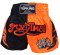 TOPKING THAI BOXING SHORTS BLACK ORANGE 250