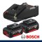 STARTER KIT 18V (1600A019S0) แท่นชาร์จ+แบตเตอรี่ (1 Charger + 2 Battery) 4.0Ah 18V Replace #1600A001B8 BOSCH