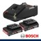 STARTER KIT 18V (1600A01B6K) แท่นชาร์จ+แบตเตอรี่ (1 Charger GAL 18V-40 + 2 Battery) 2.0Ah 18V BOSCH