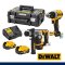 DCK2215P2T-B1 ชุดคอมโบสว่านไขควงไร้สาย + สว่านโรตารี่ไร้สาย 20V MAX. พร้อมแบตเตอรี่ 5.0AH (2 ก้อน) + แท่นชาร์จเร็ว + กล่อง TSTAK DEEP "DEWALT" ดีวอลท์