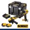 DCK2216P2T-B1 ชุดคอมโบสว่านกระแทกไร้สาย+เครื่องเจียรไร้สาย 20V MAX. พร้อมแบตเตอรี่ 5.0AH (2 ก้อน) + แท่นชาร์จเร็ว + กล่อง TSTAK DEEP "DEWALT" ดีวอลท์