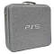 กระเป๋าสีเทาพร้อมสายสะพายสำหรับเครื่อง PS5 รุ่นเก่า มีช่องใส่จอย 2 อัน Carrying case for PS5