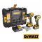 DCK2050P1E1T-B1 ชุดคอมโบสว่านกระแทกไร้สาย + ไขควงกระแทกไร้สาย 20V MAX. พร้อมแบตเตอรี่ POWERSTACK 1.7AH + แบตเตอรี่ 5.0AH+แท่นชาร์จเร็ว + กล่อง TSTAK "DEWALT" ดีวอลท์