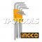 INGCO-HHK13092 ประแจแอลหกเหลี่ยมหัวจีบ 9 ชิ้น (พิเศษ) T10-T50