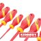 KEN-572-5935N ชุดไขควงช่าง 7 ตัวชุด VDE1000V ด้ามฉนวนกันไฟฟ้า KENENDY 7 PCS. INSULATED VDE SCREWDRIVER SET